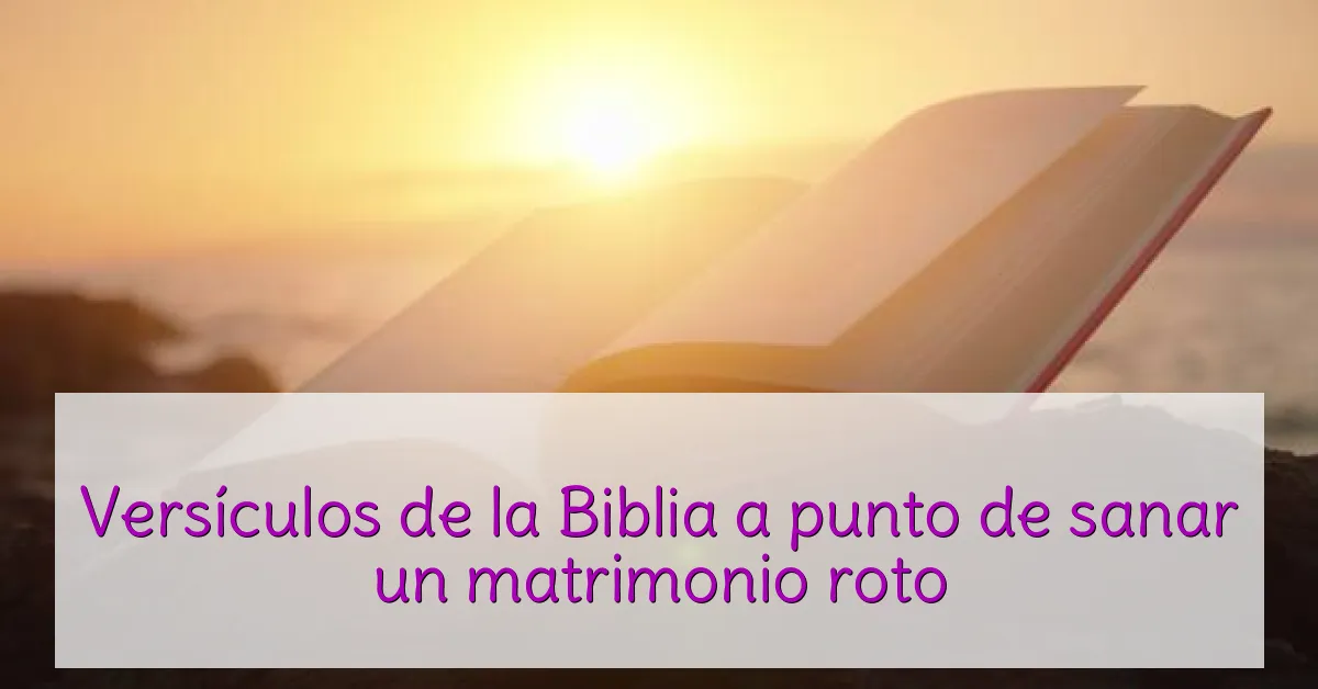 Versículos de la Biblia a punto de sanar un matrimonio roto