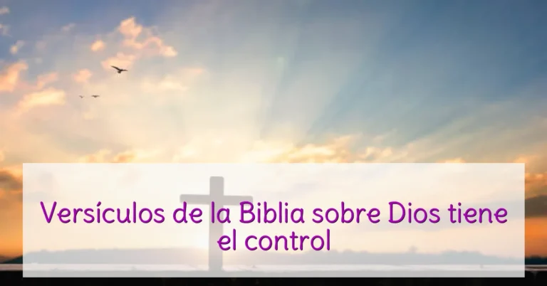 Versículos de la Biblia sobre Dios tiene el control