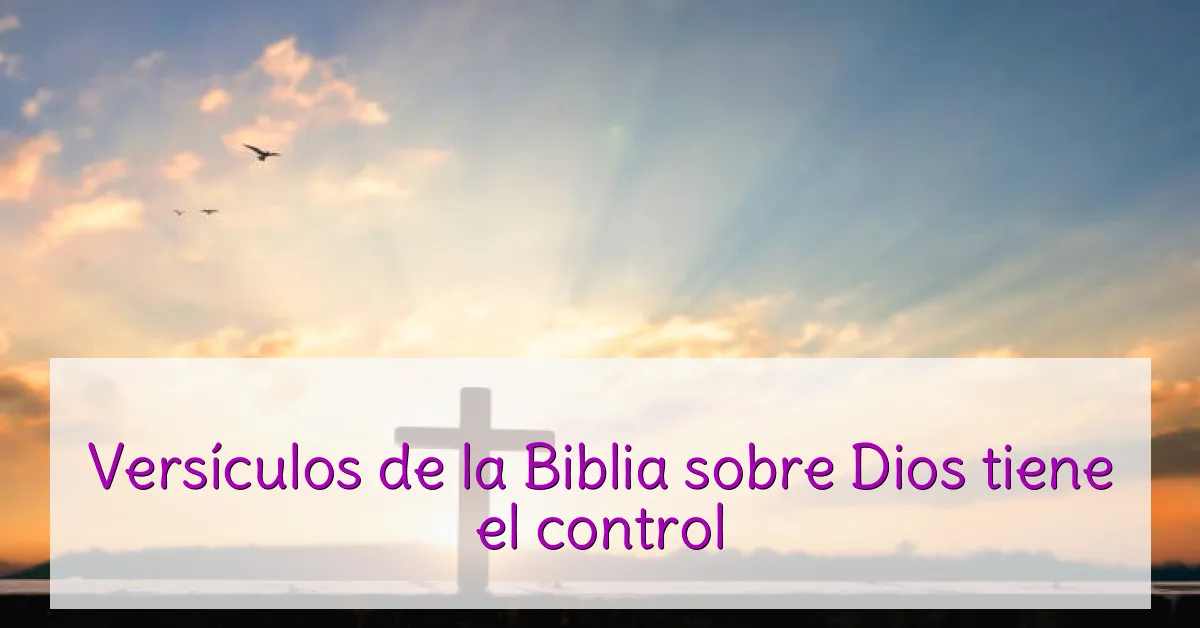 Versículos de la Biblia sobre Dios tiene el control