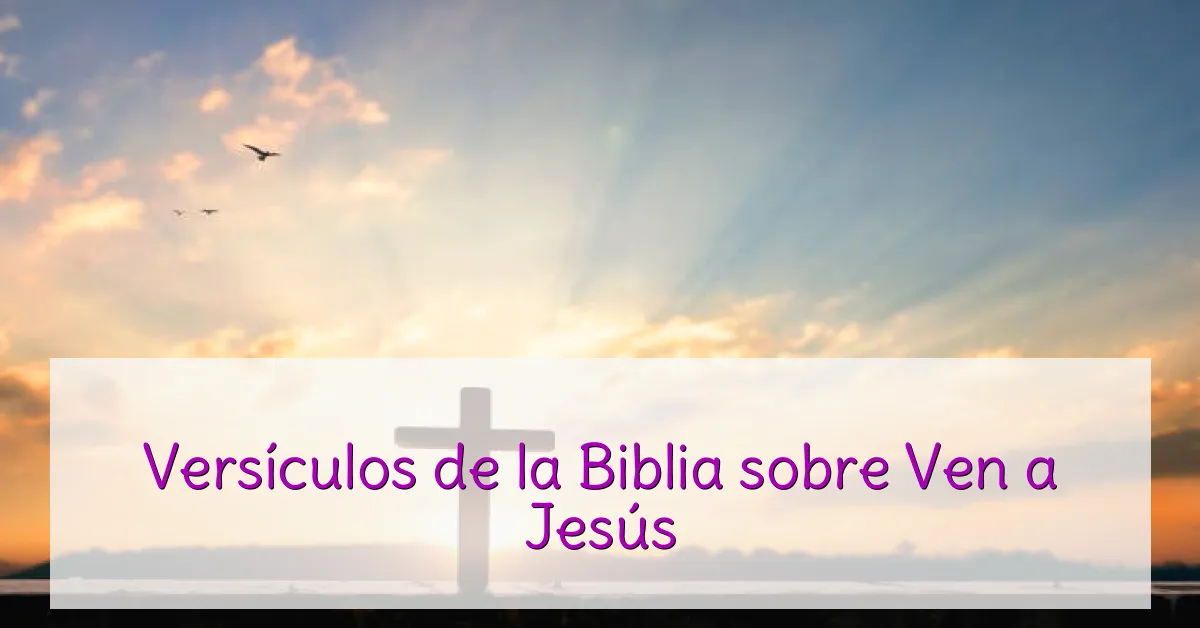 Versículos de la Biblia sobre Ven a Jesús