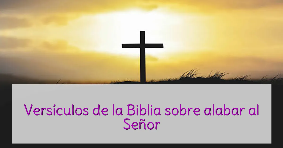 Versículos de la Biblia sobre alabar al Señor