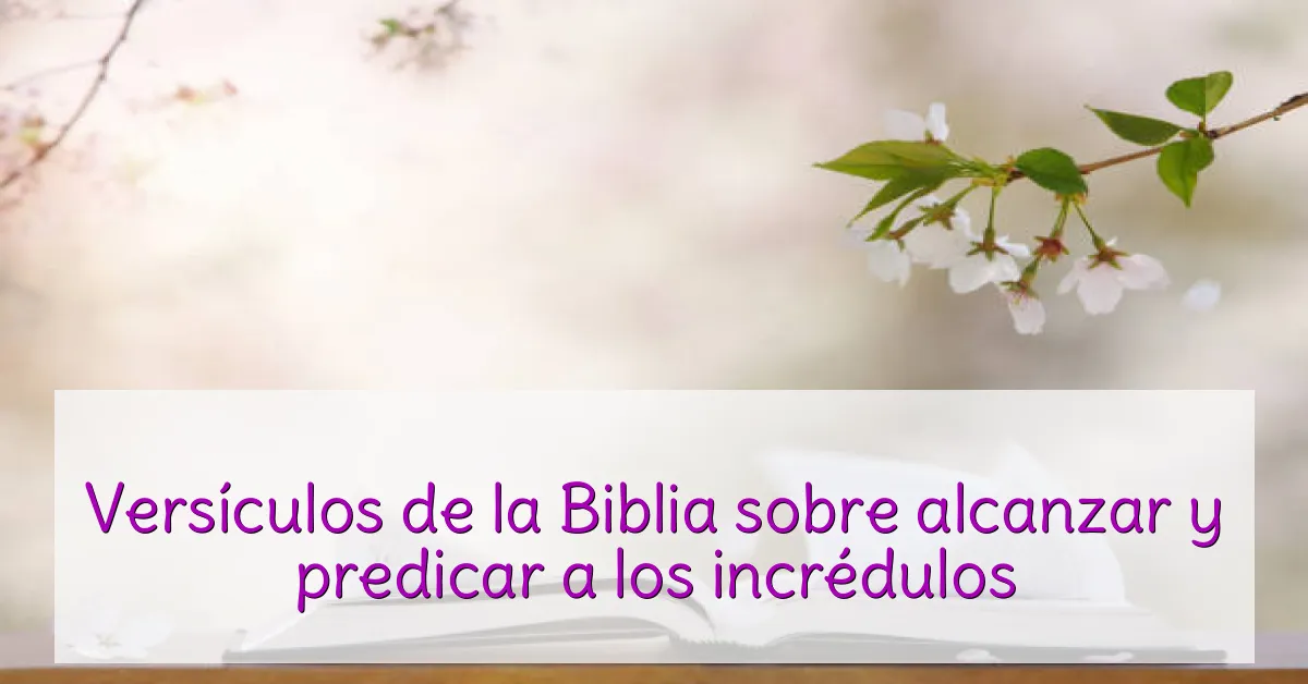 Versículos de la Biblia sobre alcanzar y predicar a los incrédulos