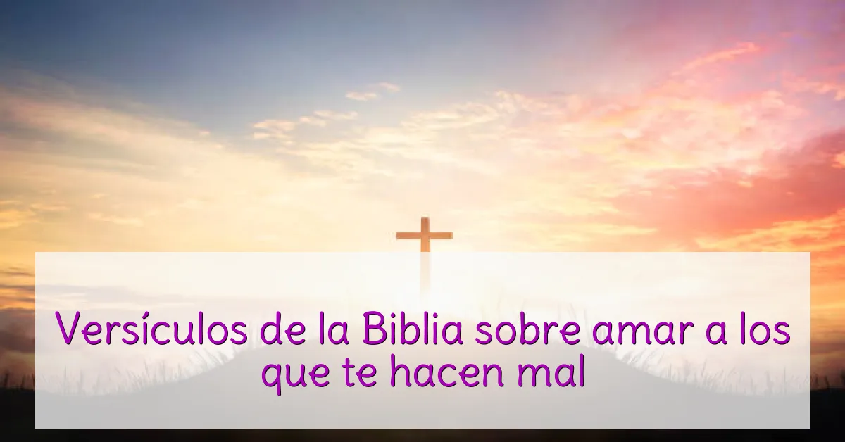 Versículos de la Biblia sobre amar a los que te hacen mal