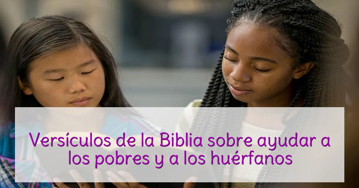 Versículos de la Biblia sobre ayudar a los pobres y a los huérfanos