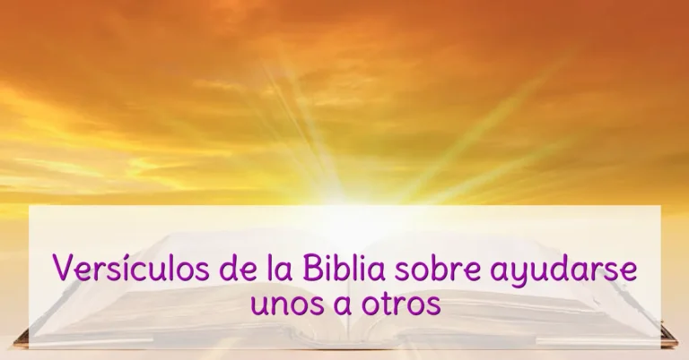 Versículos de la Biblia sobre ayudarse unos a otros
