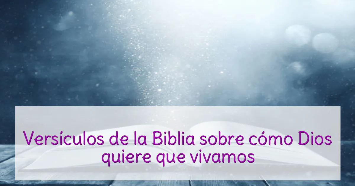 Versículos de la Biblia sobre cómo Dios quiere que vivamos
