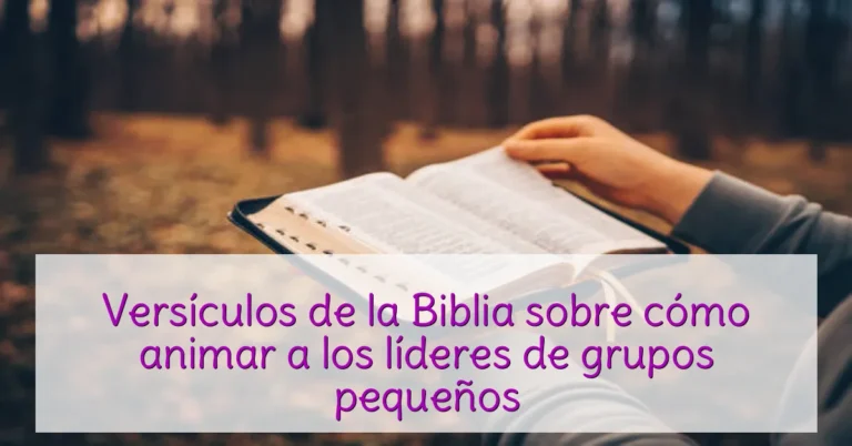 Versículos de la Biblia sobre cómo animar a los líderes de grupos pequeños