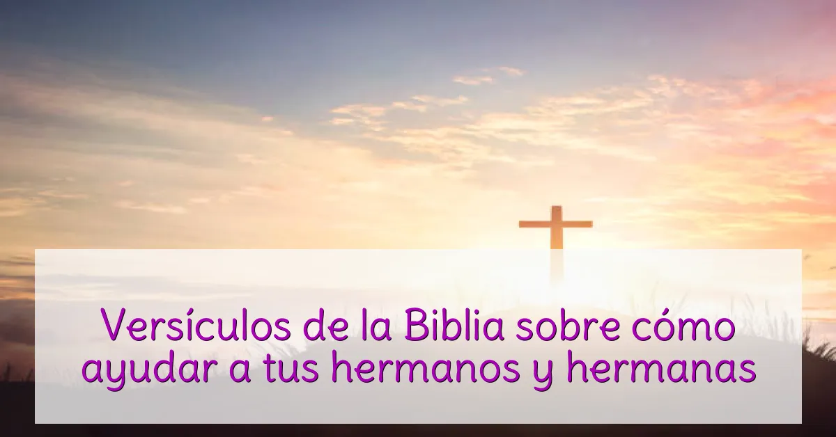 Versículos de la Biblia sobre cómo ayudar a tus hermanos y hermanas