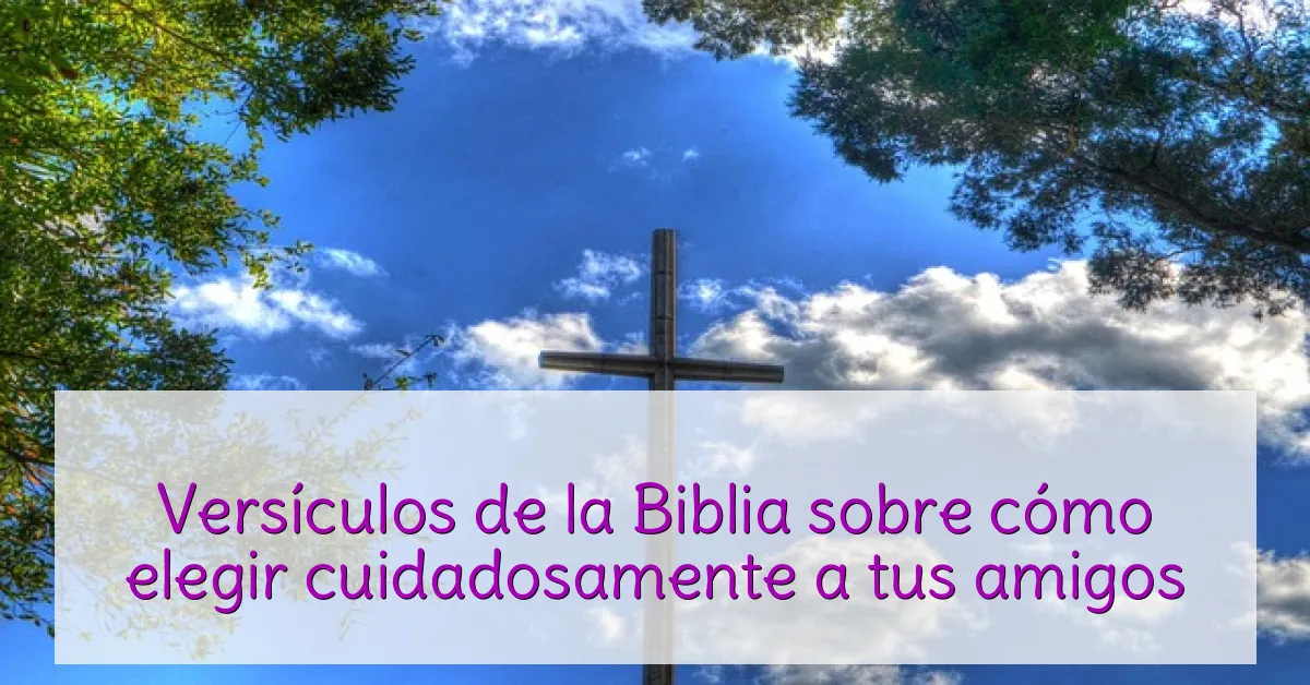 Versículos de la Biblia sobre cómo elegir cuidadosamente a tus amigos