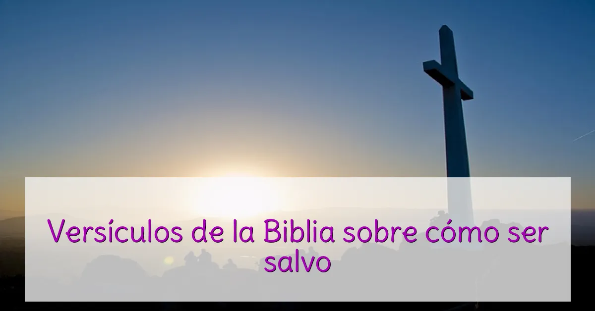 Versículos de la Biblia sobre cómo ser salvo