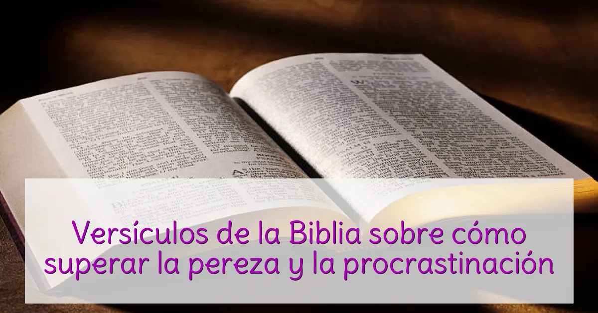 Versículos de la Biblia sobre cómo superar la pereza y la procrastinación