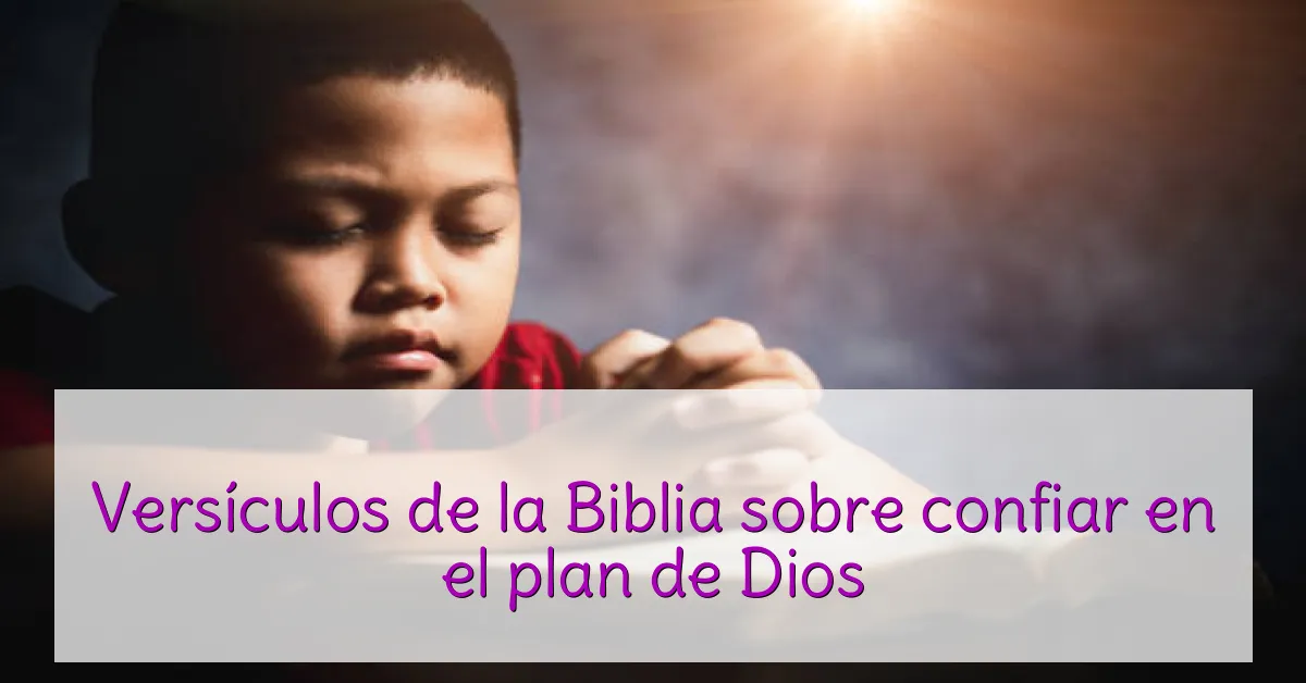 Versículos de la Biblia sobre confiar en el plan de Dios