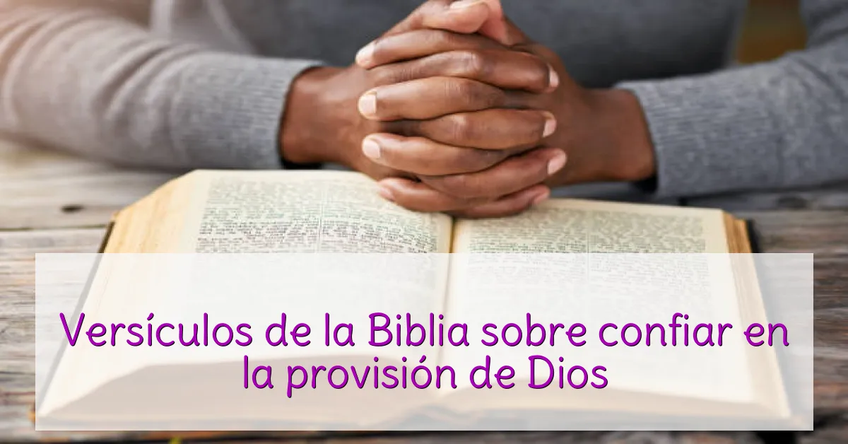 Versículos de la Biblia sobre confiar en la provisión de Dios