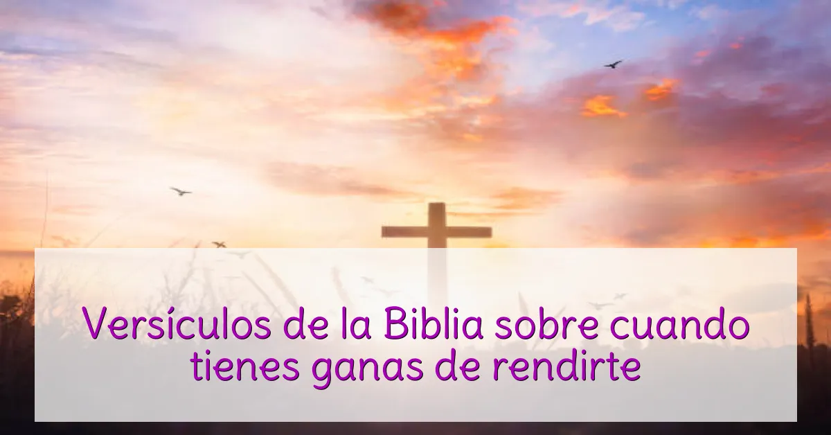Versículos de la Biblia sobre cuando tienes ganas de rendirte
