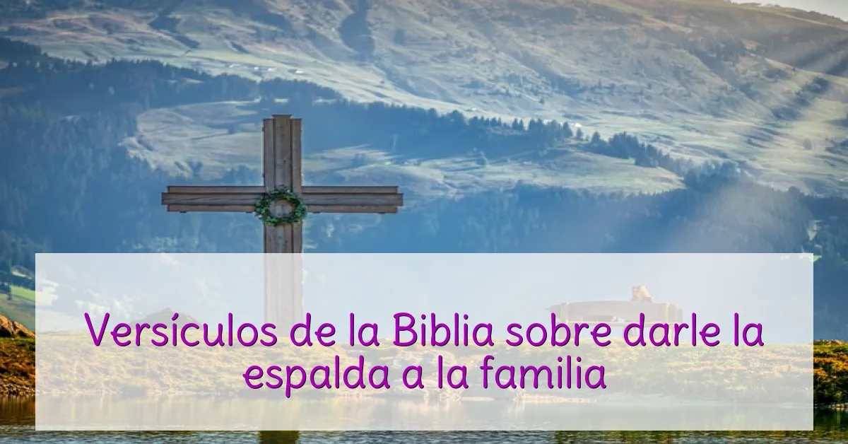 Versículos de la Biblia sobre darle la espalda a la familia