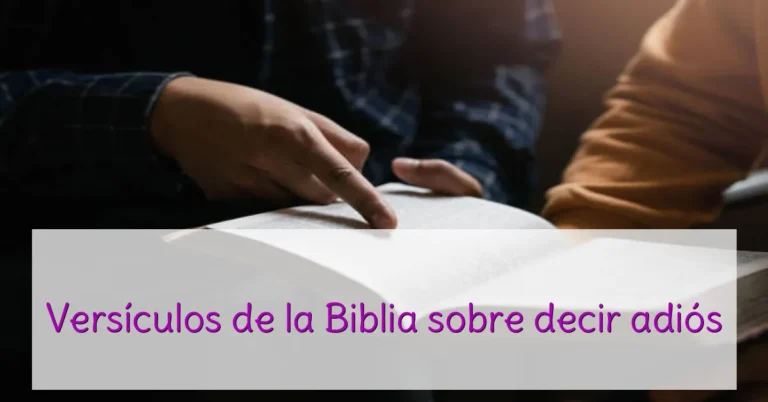 Versículos de la Biblia sobre decir adiós