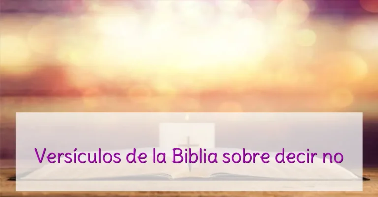Versículos de la Biblia sobre decir no