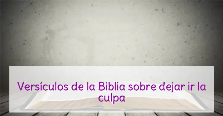 Versículos de la Biblia sobre dejar ir la culpa