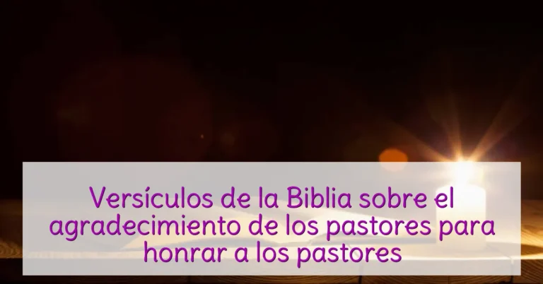 Versículos de la Biblia sobre el agradecimiento de los pastores para honrar a los pastores
