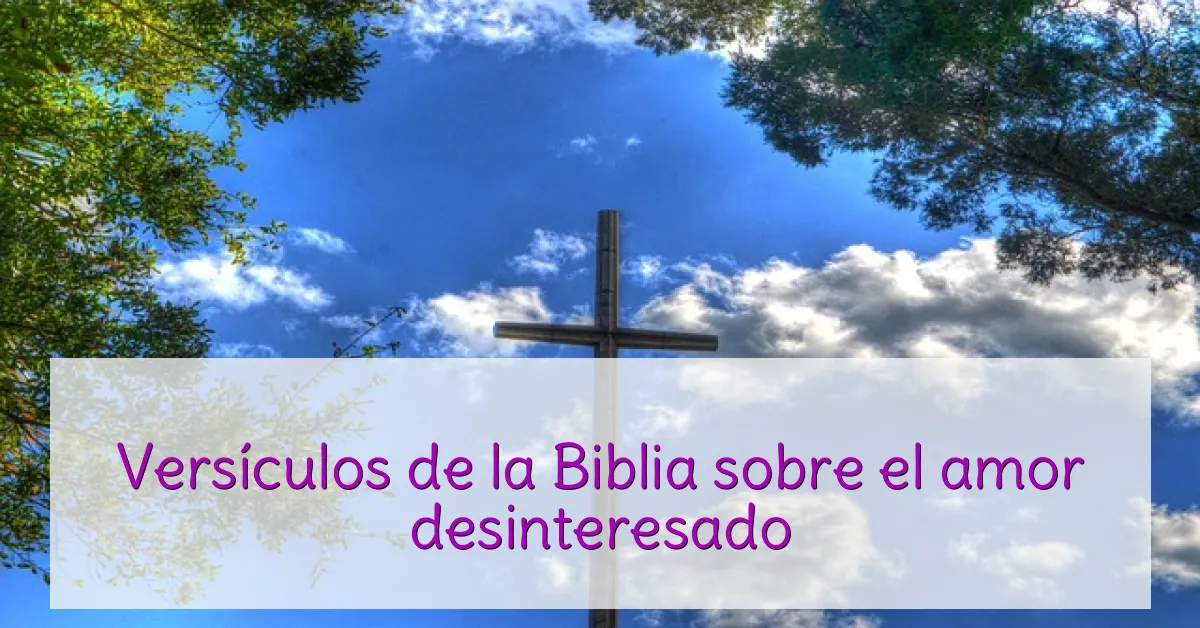 Versículos de la Biblia sobre el amor desinteresado