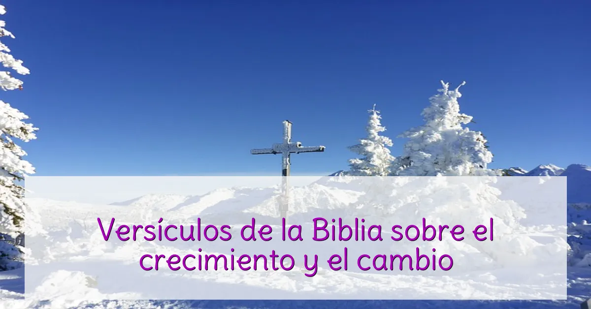 Versículos de la Biblia sobre el crecimiento y el cambio