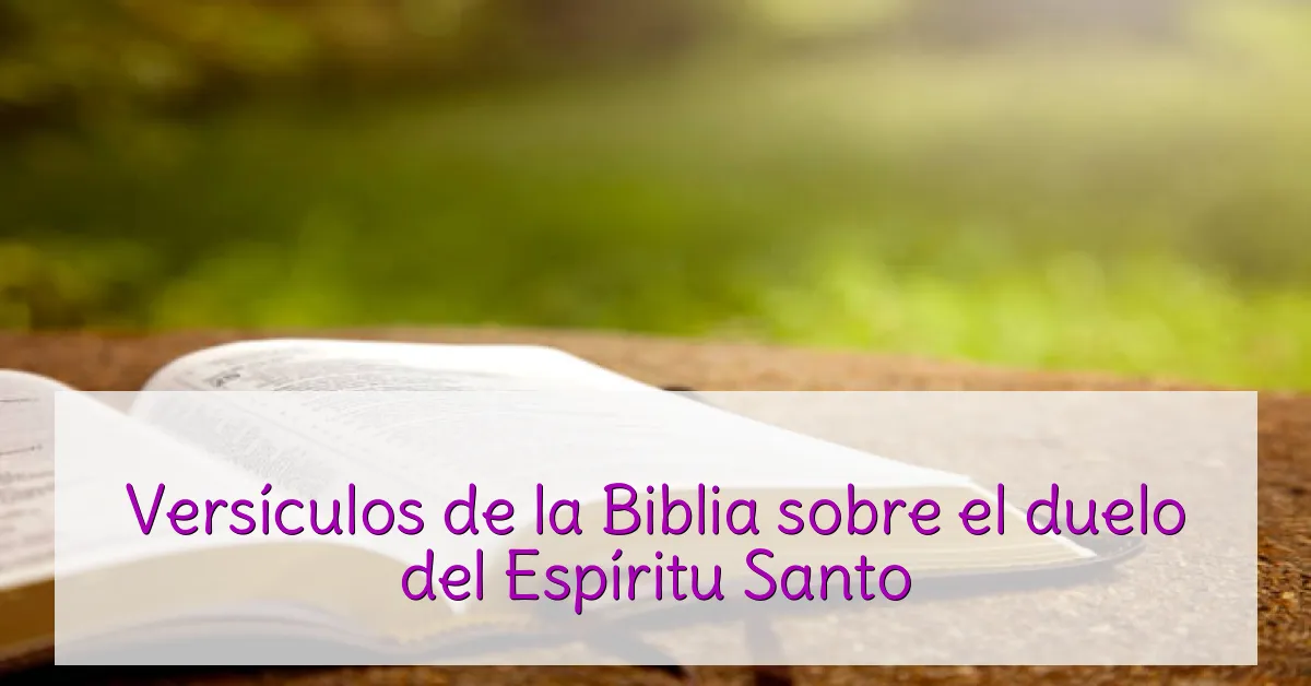 Versículos de la Biblia sobre el duelo del Espíritu Santo