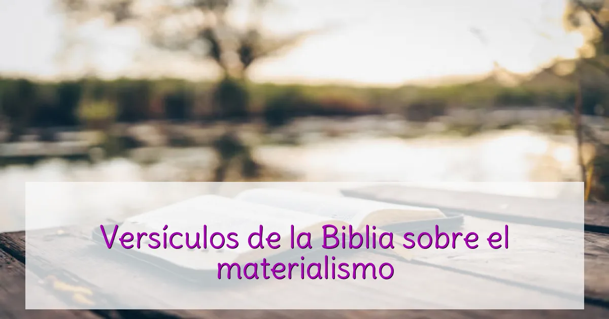 Versículos de la Biblia sobre el materialismo
