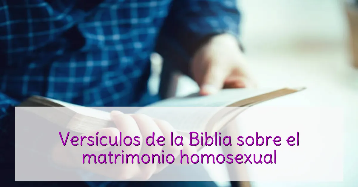 Versículos de la Biblia sobre el matrimonio homosexual