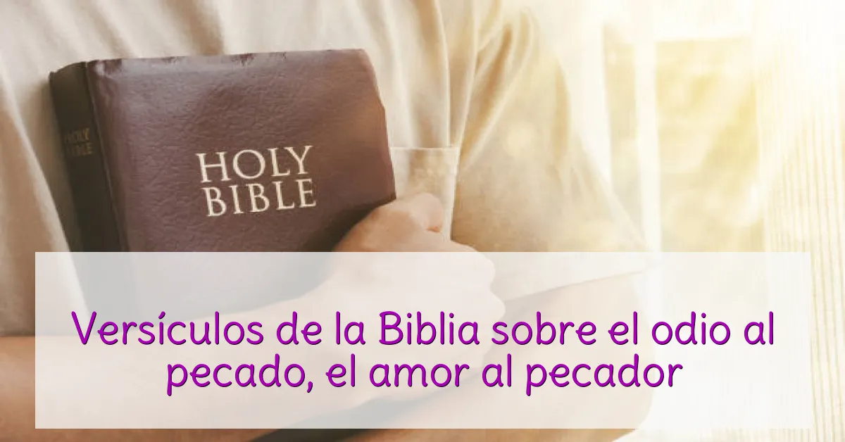 Versículos de la Biblia sobre el odio al pecado, el amor al pecador