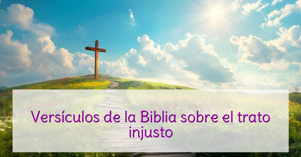 Versículos de la Biblia sobre el trato injusto