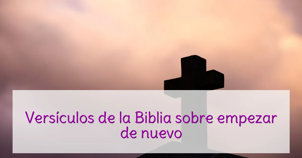 Versículos de la Biblia sobre empezar de nuevo