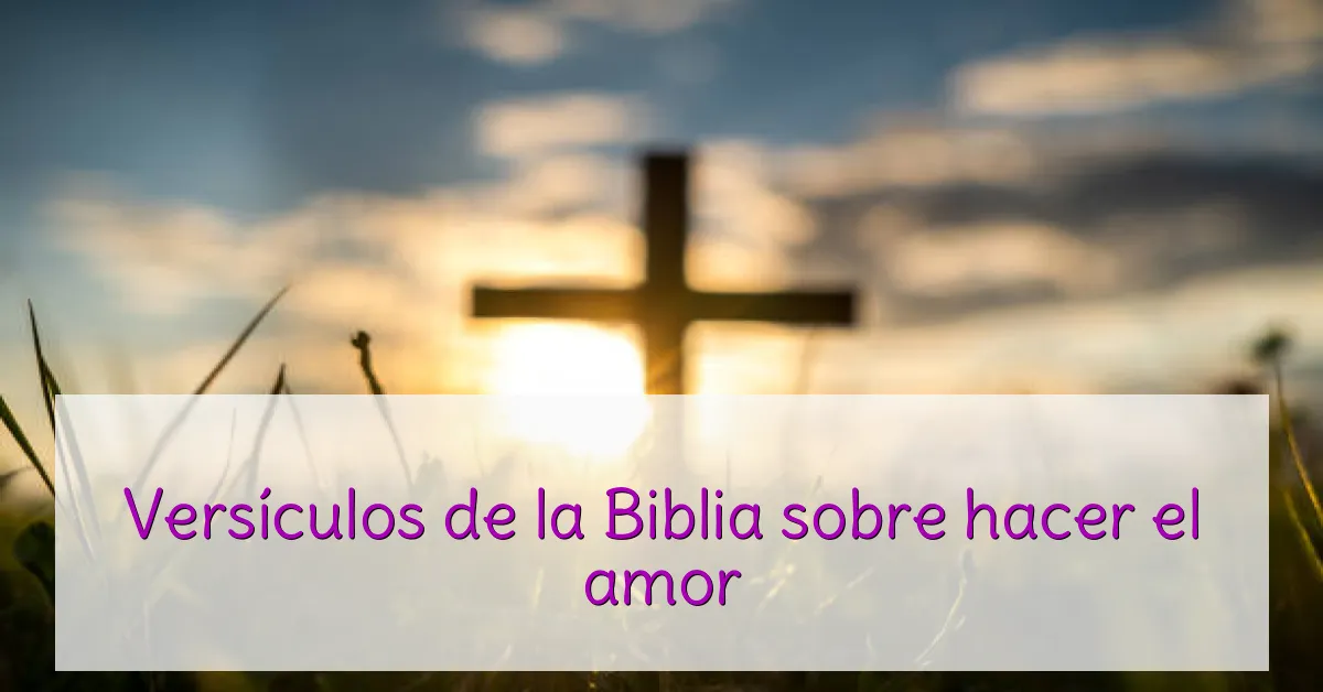 Versículos de la Biblia sobre hacer el amor
