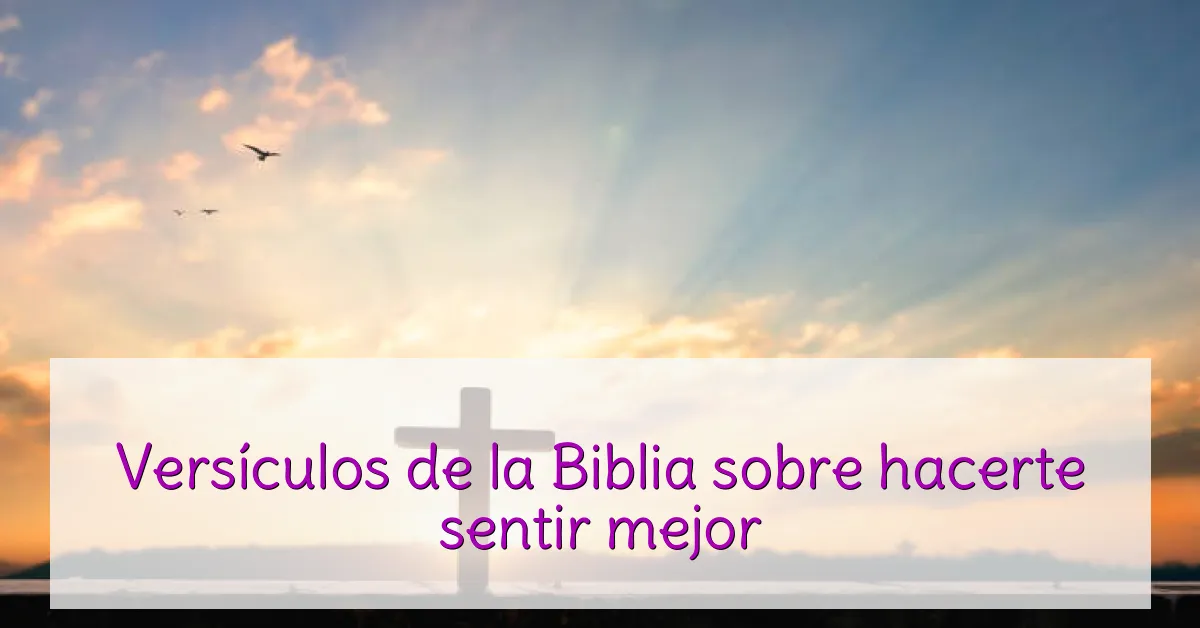 Versículos de la Biblia sobre hacerte sentir mejor