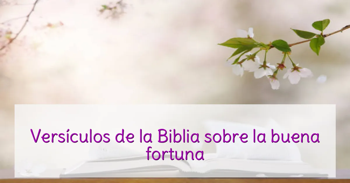 Versículos de la Biblia sobre la buena fortuna