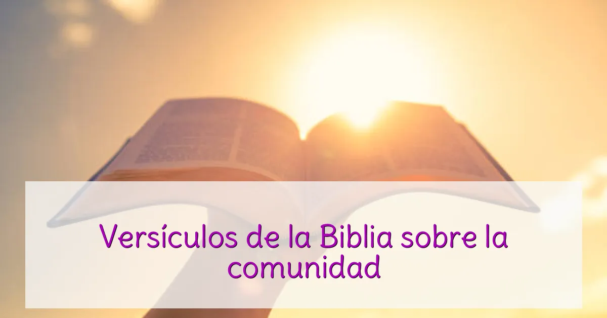 Versículos de la Biblia sobre la comunidad