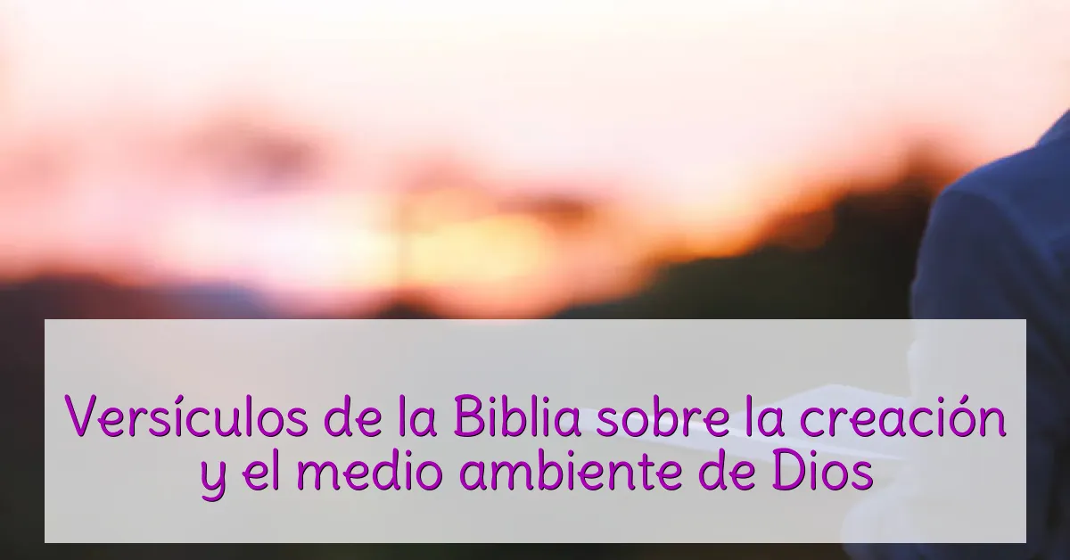 Versículos de la Biblia sobre la creación y el medio ambiente de Dios