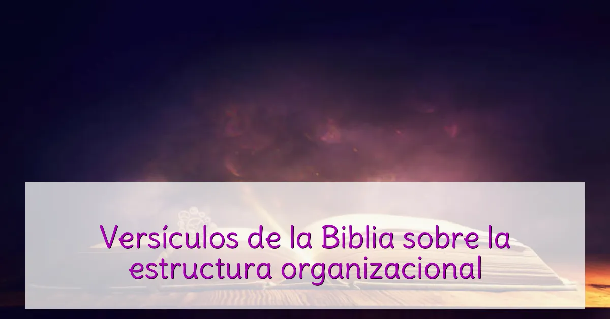 Versículos de la Biblia sobre la estructura organizacional