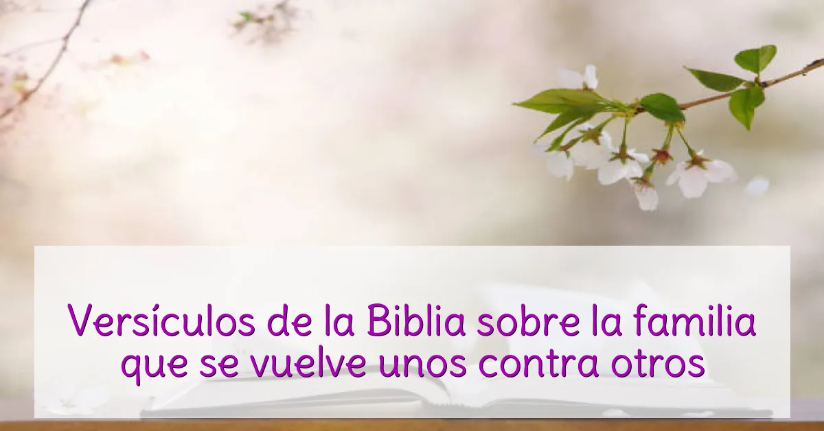 Versículos de la Biblia sobre la familia que se vuelve unos contra otros