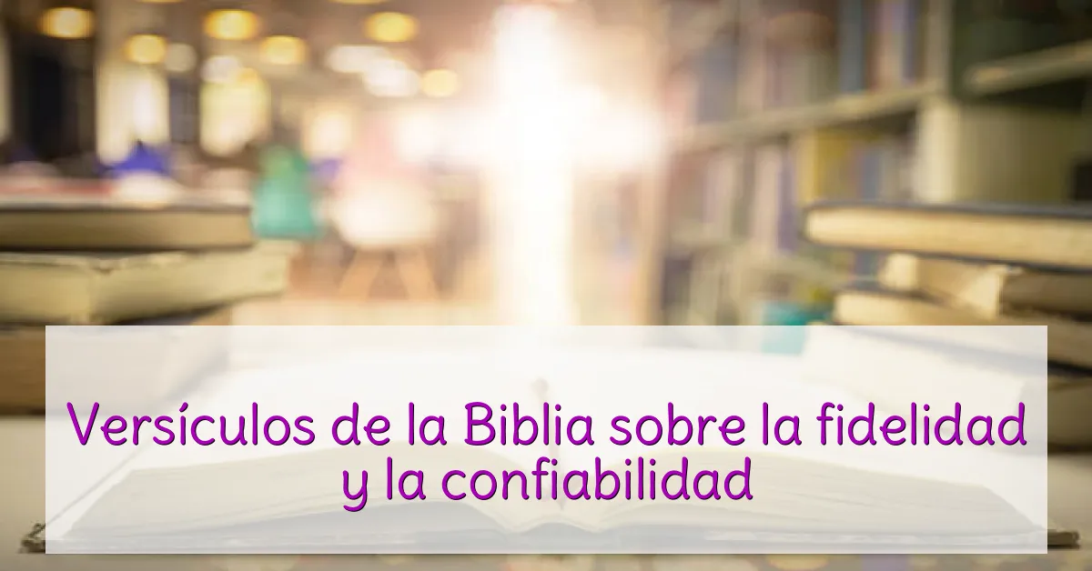 Versículos de la Biblia sobre la fidelidad y la confiabilidad