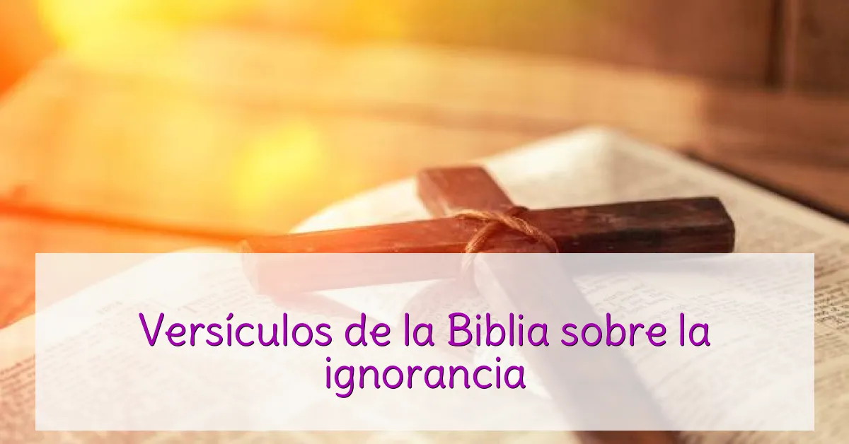 Versículos de la Biblia sobre la ignorancia
