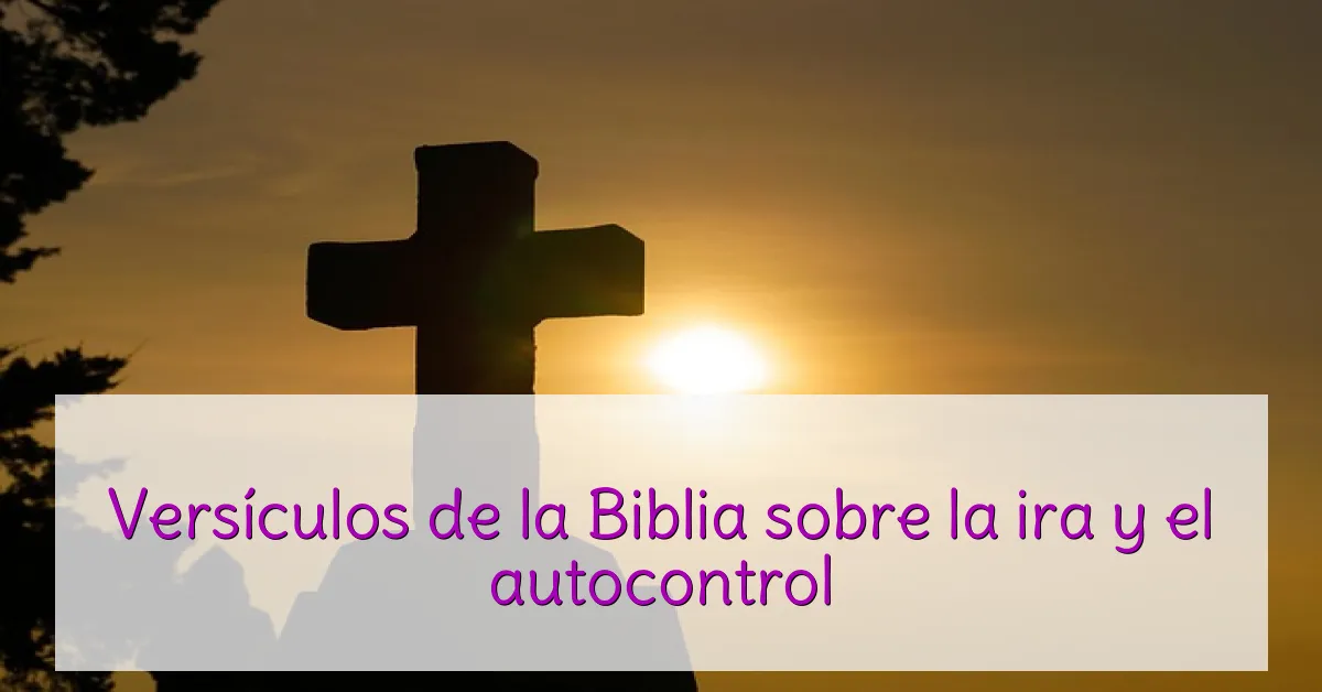 Versículos de la Biblia sobre la ira y el autocontrol