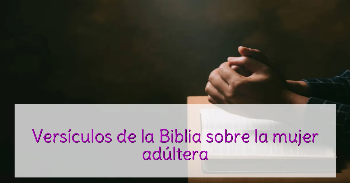 Versículos de la Biblia sobre la mujer adúltera