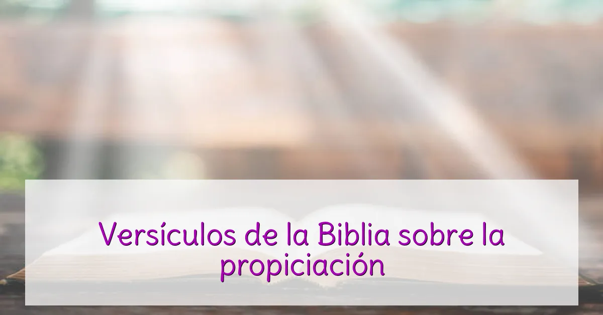 Versículos de la Biblia sobre la propiciación