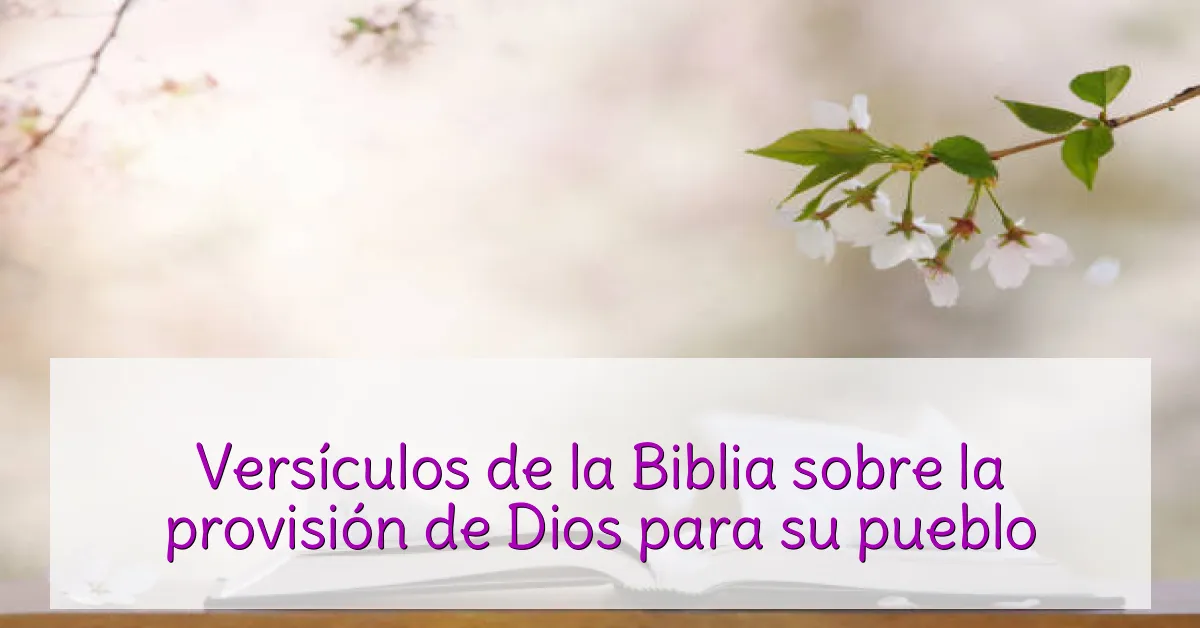 Versículos de la Biblia sobre la provisión de Dios para su pueblo