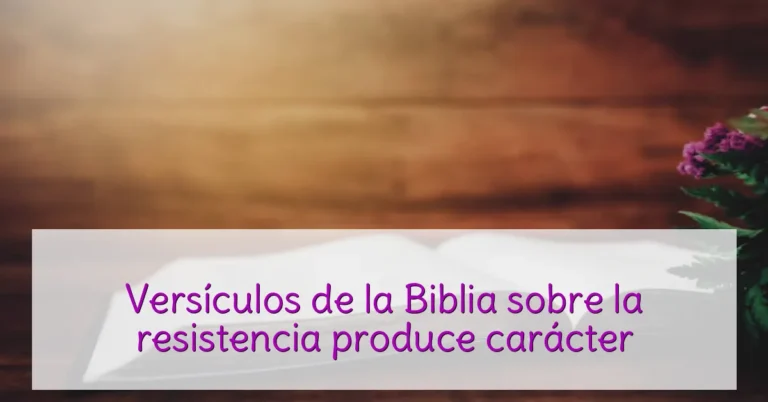 Versículos de la Biblia sobre la resistencia produce carácter