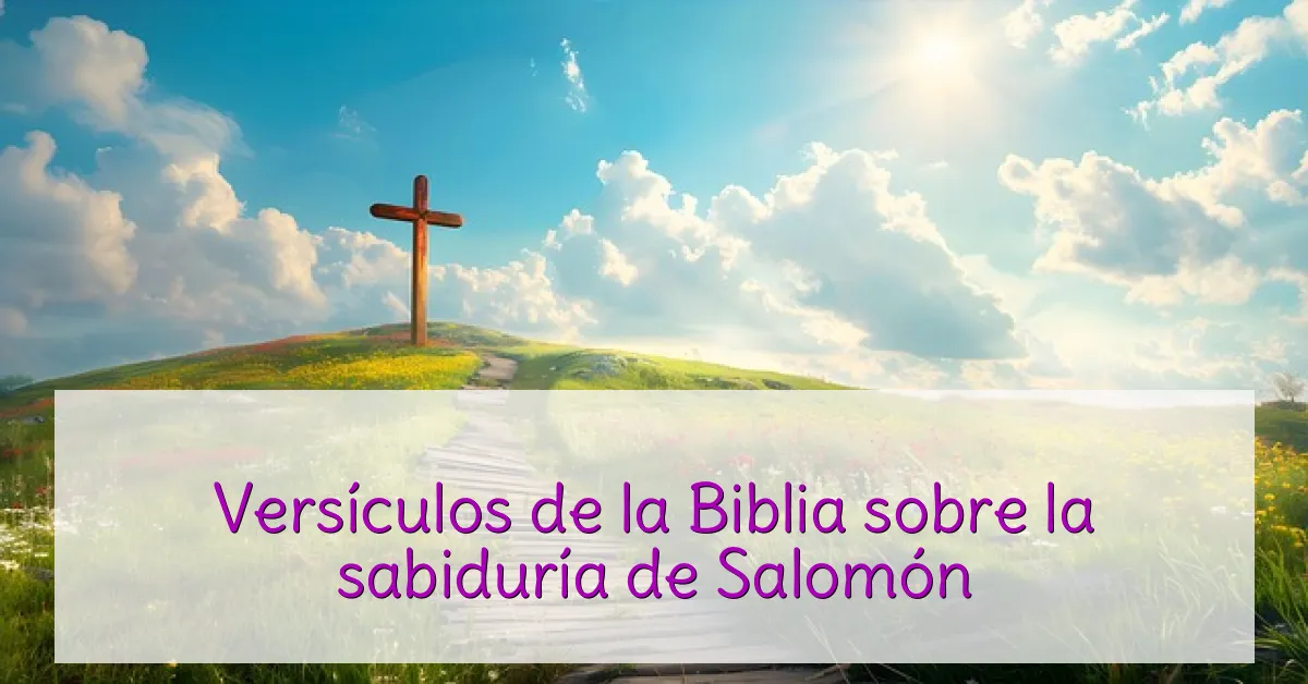 Versículos de la Biblia sobre la sabiduría de Salomón