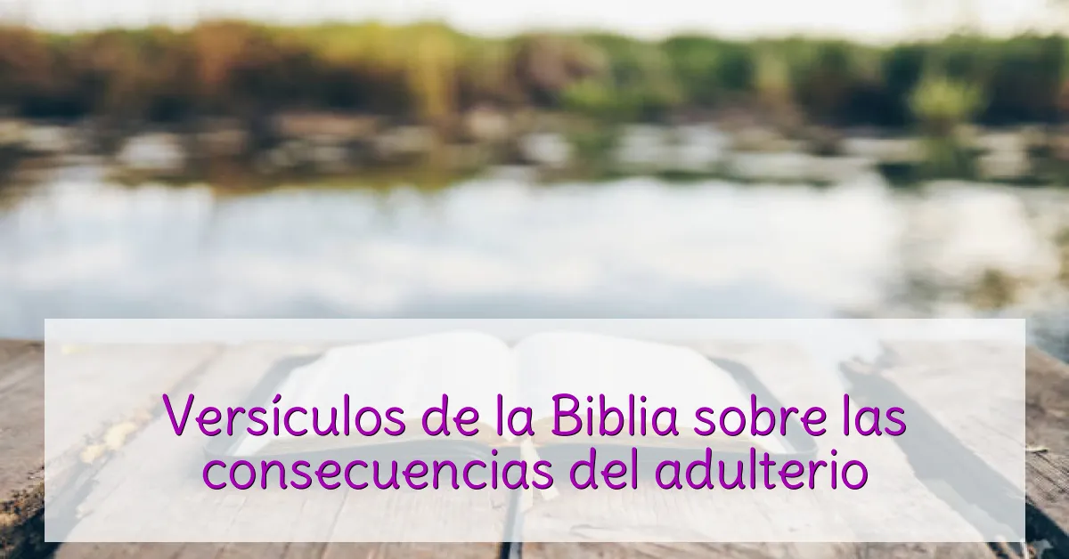 Versículos de la Biblia sobre las consecuencias del adulterio