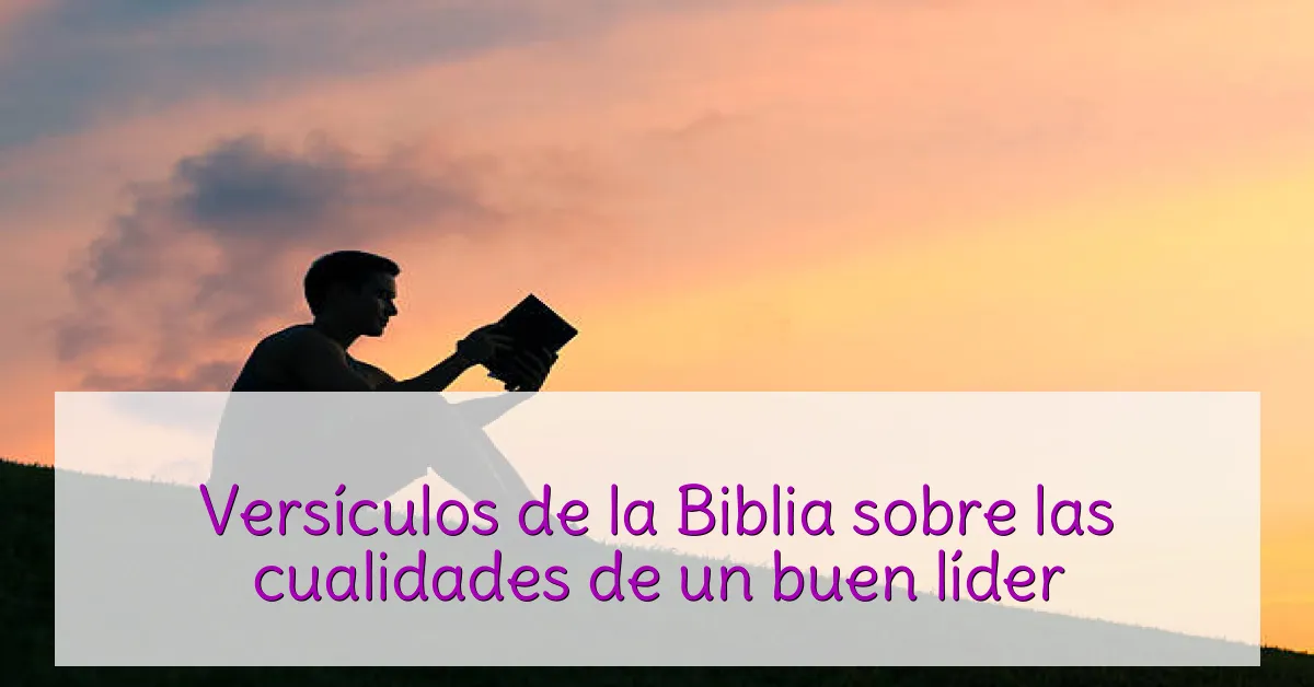 Versículos de la Biblia sobre las cualidades de un buen líder