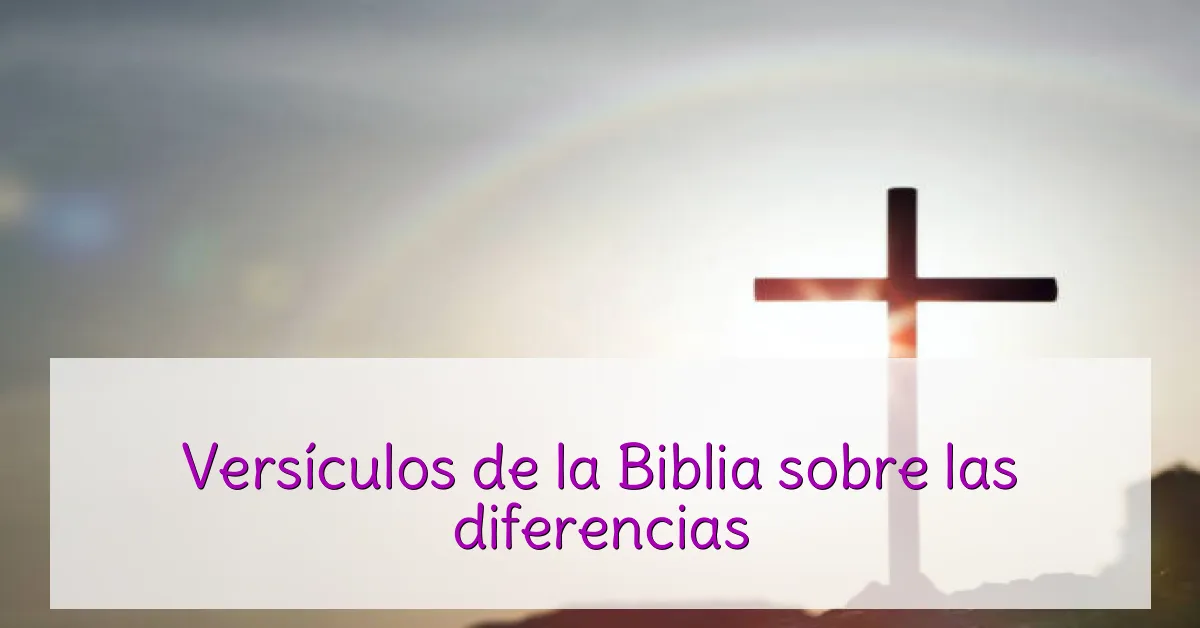 Versículos de la Biblia sobre las diferencias