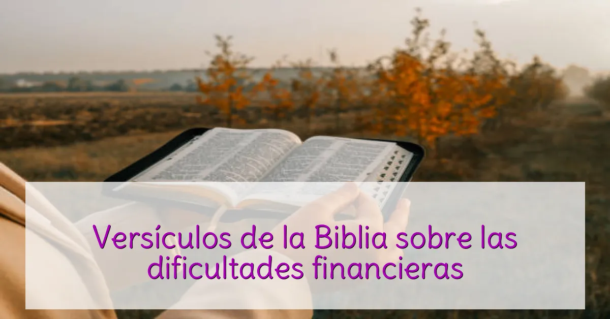 Versículos de la Biblia sobre las dificultades financieras